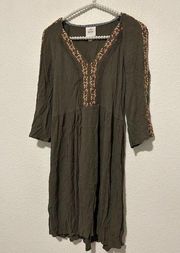 Knox Rose Size XS Embroidered Dress Cold Shoulder Sleeves Boho Western Cowgirl