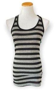 Womens Agaci Metallic Racerback Striped Tank Top L