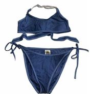 Vintage: Lucky Brand 𖤐 2 PC String Bikini Set 𖤐 Denim Jeans 𖤐 Made in USA 𖤐