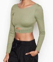 Victoria Sport Cut Out Crop Long Sleeve NWT