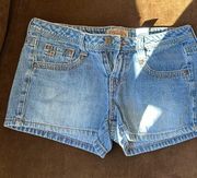 L Authentic American Brand Blue Mini Shorts SZ 7