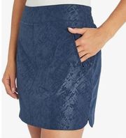 Orvis Womens Embossed Skort Blue Size XL Golf Athletic Pull On Stretch Shorts