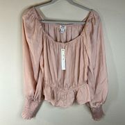 NWT She and Sky Smocked Crop Top Medium Pink