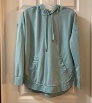 White Crow Blue Turquoise Pullover Hoodie size XS