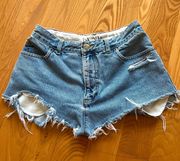 Vintage Lands’ End High Waisted Distressed Denim Shorts