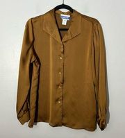 Vintage Pendleton Bronze Color Long Sleeve Button Up Collared Shirt