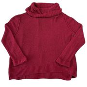 Caslon Women's XXL Dark Red Open Knit Long Sleeve Sweater Crowl Neck