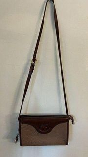 Dooney & Bourke Purse Handbag All Weather Pebble Leather Tan  Dark Brown