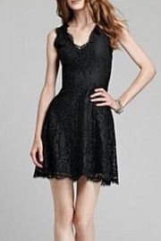 Joie Black Allover Lace Nikolina B Cocktail Mini Dress