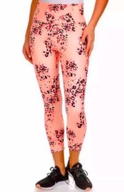 Play Coral Floral Print Compression Work Out Leggings Size XL