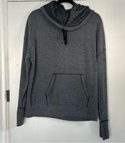 Kenzie Performance Heathered Grey Cowl Neck Oversized Sweater M