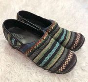 Bjorndal Ally Aztec Woven Clogs Multi Color Rainbow 10