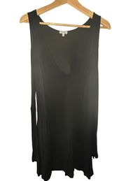 Black V Neck Dress Oversized Cut Out Sleeves
