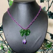 Fairy Purple Tulip Leaves Necklace New