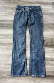 Banana Republic Womens Low Rise Bootcut Jeans Size 0 Dark Wash Stiff A14