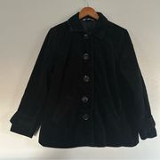 Relativity Black Corduroy Button Down Jacket Cardigan Sweater Fall Large