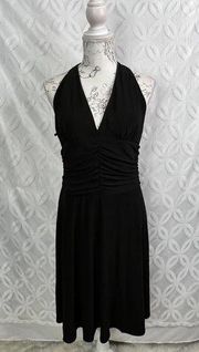 White House Black Market Crepe Halter Cocktail Party Swing Dress Sz M