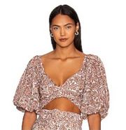 Revolve x Mink Pink Jedda Crop Blouse in Paisley, New with Tags