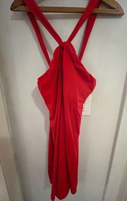 Athleta Kiki size medium bright red swim dress. Built in bra but not bottoms.