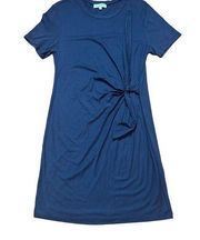 Michael Stars Blue cotton modal blend Twist Waist Short Sleeve Bodycon Dress sz