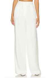 MILLY Noelani Twill Pants White SIZE 0 Wide Leg Trousers Pleated High Waist NEW