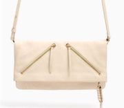 Stella & Dot COVET Waverly leather clutch to crossbody ivory gold purse ($299)