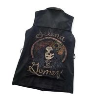 Via Penny Lane Reworked Apparel | Selena Gomez Graphic Custom Black Vest Medium