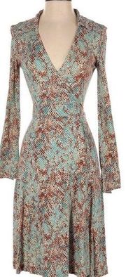 diane von furstenberg julian snakeskin print wrap dress