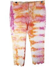 Crown Ivy Size 4 Pants Trendy Tulip Tie Dye Handmade Scalloped Pink Orange 218