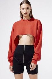 Aiello Cropped Swerve Cut Out Sweatshirt