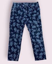 Liz Claiborne Straight Leg Floral Flower Denim Jeans Size 10 Women