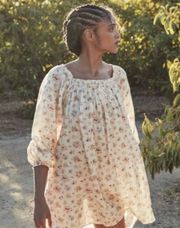 NWT DOEN Athena Tuileries Blooms 100% Ramie Dress Size M