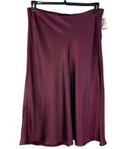 Bar III SZ 16 A-Line Maxi Skirt Side Zip Shiny Magenta Purple New