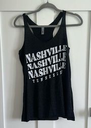 Nashville Tennessee L Slouchy Racerback Muscle Tank Charcoal Gray Vintage Wash