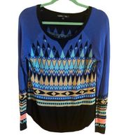 Gypsy 05 Global Village stunning printed crewneck sweater size small, rare print