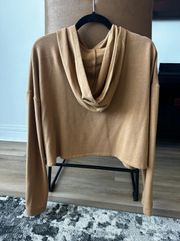 Light Brown Cropped Hoodie