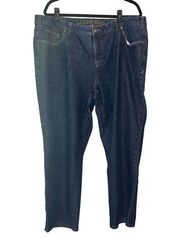 Lands end women's size 22W fit 2 dark wash straight jeans