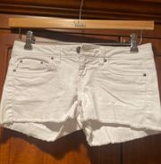 Aerie White Denim Shorts