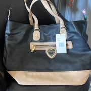 NWT Betsey Johnson Trap Tote Brown & Tan