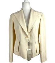 NWT Emporio Armani Single-breasted Fitted High/low Peplum Blazer Size 12