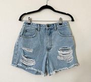 NWOT  High Waisted Distressed Denim Shorts US 27