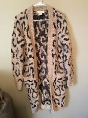 Cheetah Print Thick Cardigan