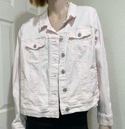 NINE WEST Jeans Ballerina Pink Denim Jacket Size XXL