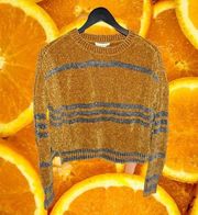 Cloud Chaser Yellow and Gray Stripe Crew Neck Sweater Size‎ Medium