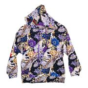 TEREZ Purple Gold Jewels Bling Oversized Hoodie Long Sleeve Women's Size XS