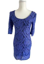 SALLY MILLER Blue and Black Bodycon Dress Size Medium