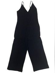 The Label Black Ribbed Jumpsuit Size Large in Excellent Used Condition