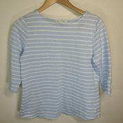 Studio Works 3/4 Sleeve Cotton poly striped shirt