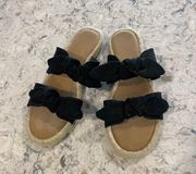 Coconut By Matisse Black Bow  Sandals