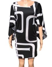 INC black‎ & white classic retro dress size M